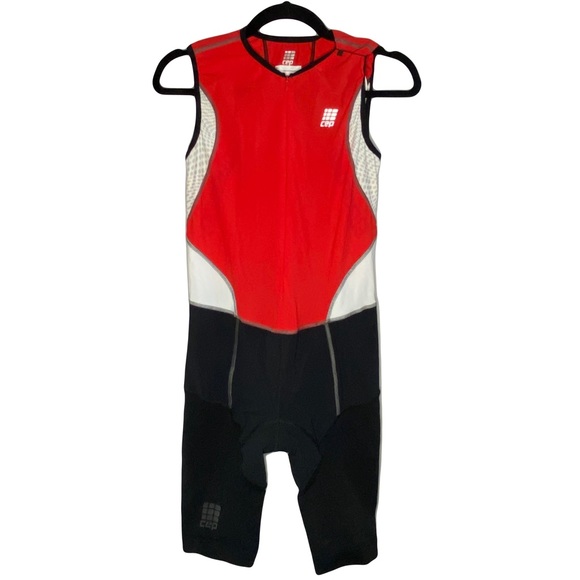 Women’s CEP Dynamic +Triathlon Compression Skinsuit Sz V (XL) NWT Black/Red NWT - Picture 1 of 14